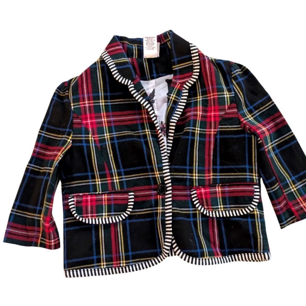 Harajuku‎ mini Y2K plaid & striped blazer girls size 6 holiday